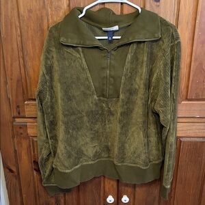 Universal Thread Women’s Olive Green Corduroy Pullover Sweatshirt Size XXL